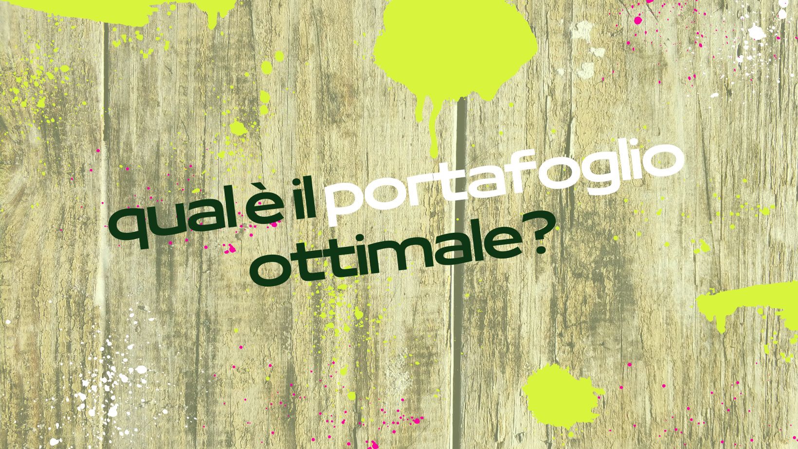 Qual è il portafoglio ottimale?